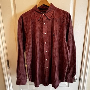 Camicia Ralph Lauren adulto XL rossa a quadri vestibilità classica bottoni manica lunga uomo - Foto 1 di 12