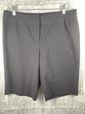 ALFANI ESSENTIALS Talla 12P Bermudas Tiro Medio Carrera Vestido Pantalones Cortos Banda Ancha Negro Foto 1 de 4