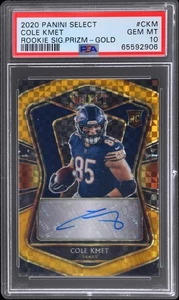 2020 Panini Select Cole Kmet Rookie Auto Gold Prizm #RSCKM /10 PSA 10 Rookie RC - Bild 1 von 2