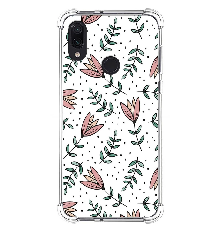 Custodia In Silicone Antishock Per Xiaomi Redmi Note 7 Design Fiori 01 Disegni - Immagine 1 di 1