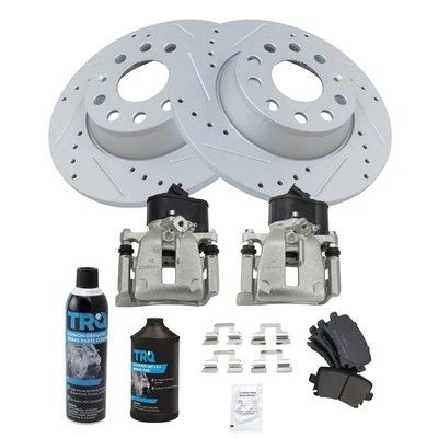 TRQ BKA52318 Brake Kit For Volkswagen Passat 2009-2010 Rear 1K0698451D - Image 1 of 4