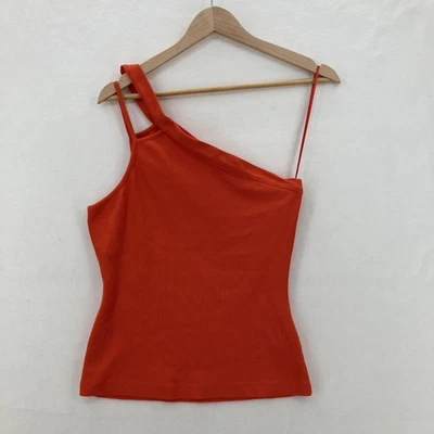 Maeve Anthropologie Top Womens Medium Orange Asymmetrical One Shoulder Tank City - Image 1 of 4