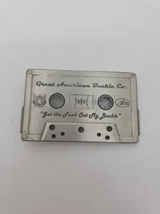 Vintage Great American Buckle Co. Cassette Tape Gürtelschnalle Rockabilly Pewter  - Bild 1 von 2