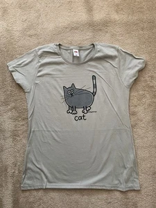 ¡SOLO UNA TALLA! NUEVA Camiseta GATO GRIS ajustada para mujer/adolescente. Gris zinc. Talla 14 - Imagen 1 de 20