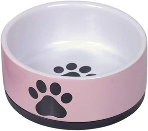 Nobby Ceramic Bowl Paw Pink Diameter 14 x 6.5 cm 0.4 L Pack of 1 - Picture 1 of 2