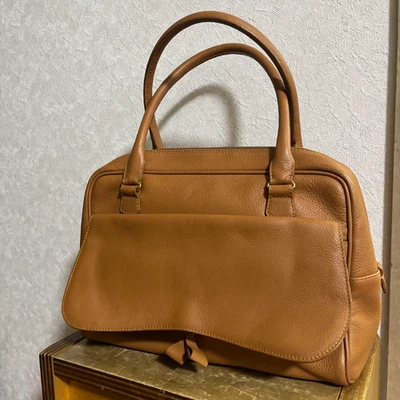 SMYTHSON Grained Leather Double Handles Tote Bag in Brown [VG] LTD From JAPAN - Image 1 of 4