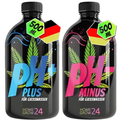 HOMEGROW24 PH Regulator Set PH+ und PH- 2x 500ml PH Wert Anpassen im Gießwasser