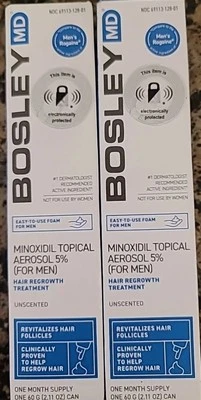 2x Bosley MD Minoxidil Topical Aerosol Foam 5% for Men 2.11oz  Exp. 03/24 - Image 1 of 3