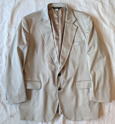 L.L Bean Vintage 80s Men's Tan Blazer Jacket Size 44R USA Made Freeport Classic - Image 1 of 4