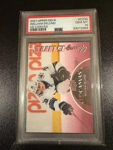 2021 UPPER DECK YOUNG GUNS WILLIAM EKLUND CANVAS #C234 RC PSA 10 GEM MT - Picture 1 of 2