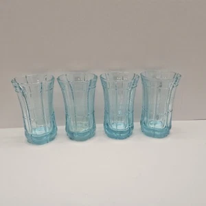 Ice Blue Glass Tumbler Vase with Rope Beading Early American Patterned Glass - Picture 1 of 9