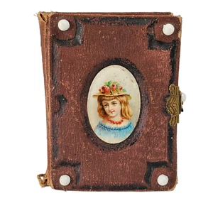 Antikes Taschen Foto Familienalbum Leder Original Bürgerkriegszeit um 1860 36 P - Bild 1 von 21