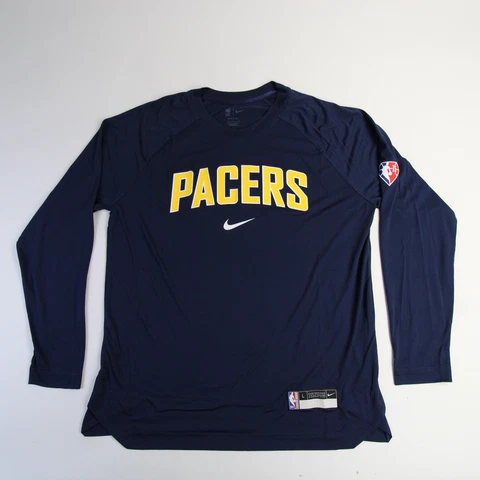 Indiana Pacers Nike NBA Authentics Dri-Fit Long Sleeve Shirt Men's Navy New Cover