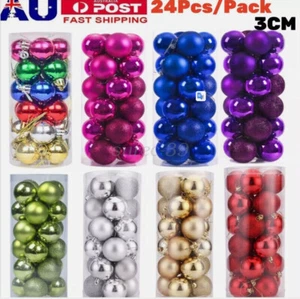 24PCS Christmas Balls Baubles Xmas Tree Hanging Ornament Party Wedding Decor - Picture 1 of 31