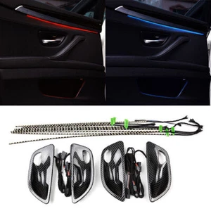 Car Interior Led Ambient Door Light Stripes For BMW 5 Series F10/F11 Blue/Orange - Foto 1 di 6