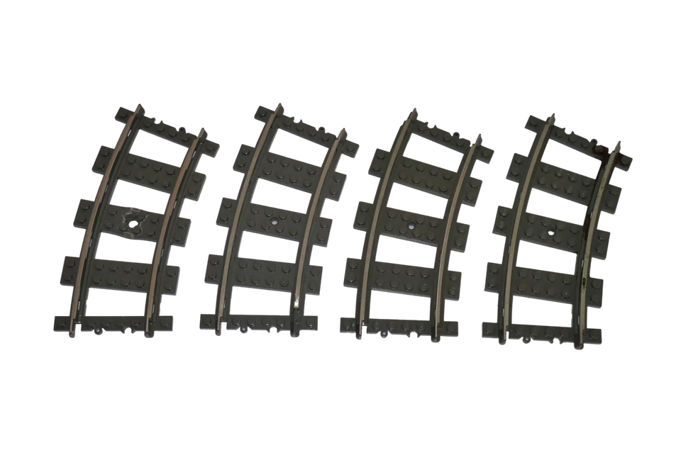 4 Lego® train rails 9V chemin de fer voie ferrée 4520 rails courbés !! 2ème choi - Photo 1/1