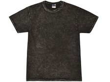 Vintage Mineral Wash Black T-Shirt Adult S - 3Xl Short Sleeve 100% Cotton