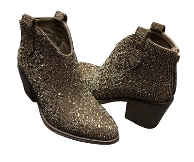 Pierre Dumas Gold Rhinestone Bootie US size 5.5 Womens Formal Dress Wedding New  - Image 1 of 4
