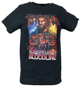 Splatter Acknowledge the Bloodline Roman Reigns Jimmy Jey Uso Black T-shirt - Picture 1 of 4
