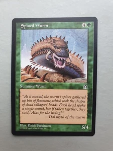 Spined Wurm , MTG Stronghold (1998). Common Green Creature NM - Picture 1 of 2