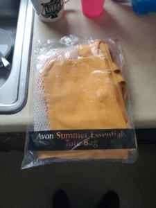 Old Stock 1992 Avon Summer Essentials Yellow Tote Bag Beach 2pc SEALED - Picture 1 of 1