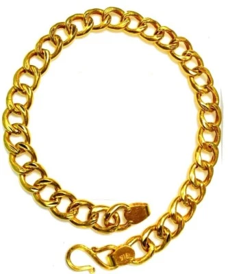 PULSERA ÚNICA 8" ORO AMARILLO 22K ESLABÓN CADENA PULSERA 4 MM ANCHO REGALO Foto 1 de 3