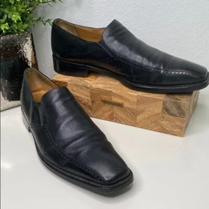 Mezlan Vitara Slip On Brogue Loafer with Textured Accent Black Leather Size 12 - Picture 1 of 11