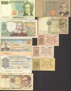 Lot 10 Italienische Banknoten Königreich Italien Vittorio Emanuele Republik Italien - Bild 1 von 2
