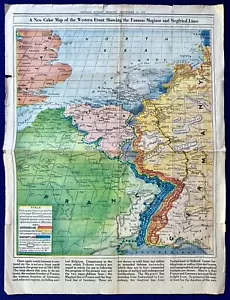 WESTERNFRONTKARTE Chicago Tribune am 10. Tag des Zweiten Weltkriegs 10. September 1939 Zweiter Weltkrieg - Bild 1 von 8
