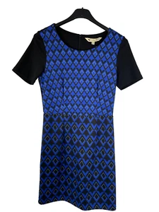 Yumi black & blue Geometric patterened dress size 10 - Picture 1 of 8