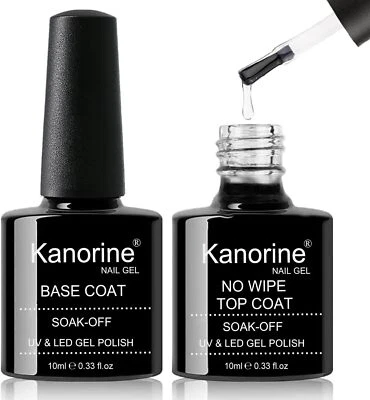 Kanorine Gel Nail Polish Base Coat and Top Set, BaseCoat&TopCoat10ml