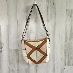 KENSIE White BLUSH PINK Purse Ladies Satchel Cross Body Adjustable Strap - Picture 1 of 11