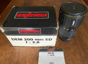 Angenieux f 2,8/200mm ED DEM  Contax / Yashica Box and Manual - Foto 1 di 5