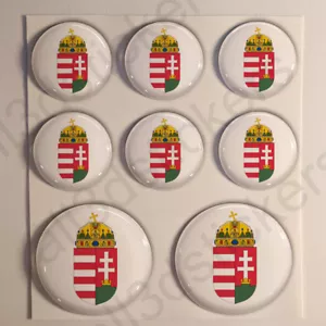 Pegatinas Hungría Abrigo de Brazos Gel Cúpula Resina 3D Hungría Vinilo Calcomanías - Imagen 1 de 1