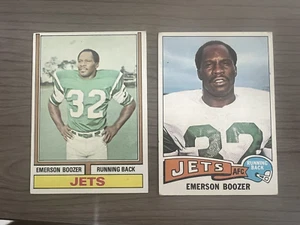 1974 & 1975 Topps Football Card Lot New York Jets Emerson Boozer # 495 # 67 - Picture 1 of 2