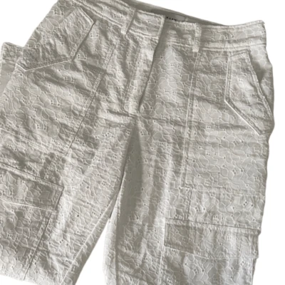 Pantalones utilitarios cargo Derek Lam 10 Crosby Mila blancos con ojales talla 8 Foto 1 de 4