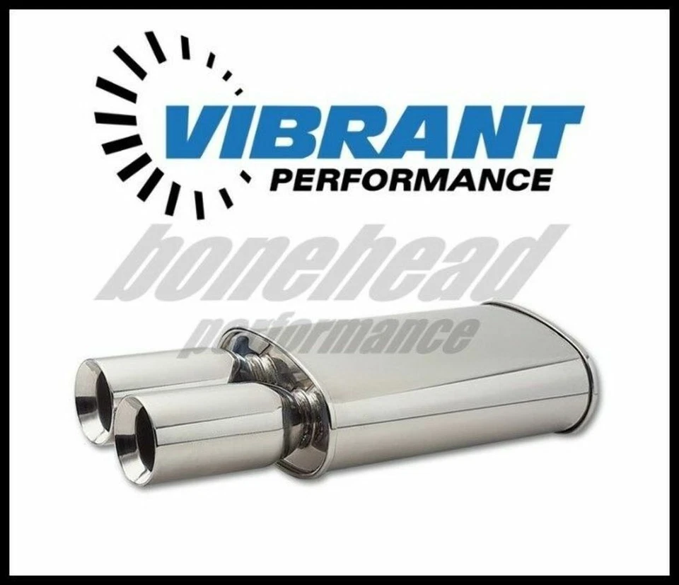 Silenciador ovalado Vibrant 1040 STREETPOWER con puntas redondas dobles de 3,5" (entrada de 2,5") Foto 1 de 1
