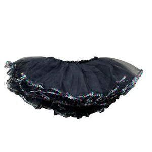 Little Girls Black Tutu Dress Up Sequin Costume Kids Birthday Dance Skirt 4,5,6 - Picture 1 of 4