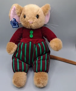 VTG Applause Christmas Mouse Plush Velvet Jacket Winter Holiday Decor Toy - Picture 1 of 14