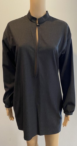 SAINT LAURENT (YSL) Abito a tunica corto YVES SAINT LAURENT RIVE GAUCHE grigio lana taglia 38