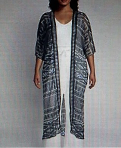 Lane Bryant Häkelborte Staubtuch Überstück schwarz weiß Einheitsgröße Damen neu mit Etikett  - Bild 1 von 10