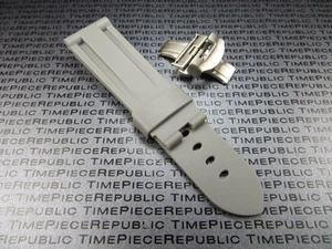 NEW 24mm Grey Rubber Diver Strap Deployment Buckle Watch Band Set PAM X GER - Picture 1 of 4