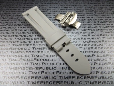 NUEVO 24mm Gris Goma Buzo Correa Despliegue Hebilla Reloj Correa Set PAM X GER Foto 1 de 4