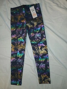 Wonder Nation Little Girls Leggings Pants XS 4-5 Gray Shimmering Rainbow... - Picture 1 of 6