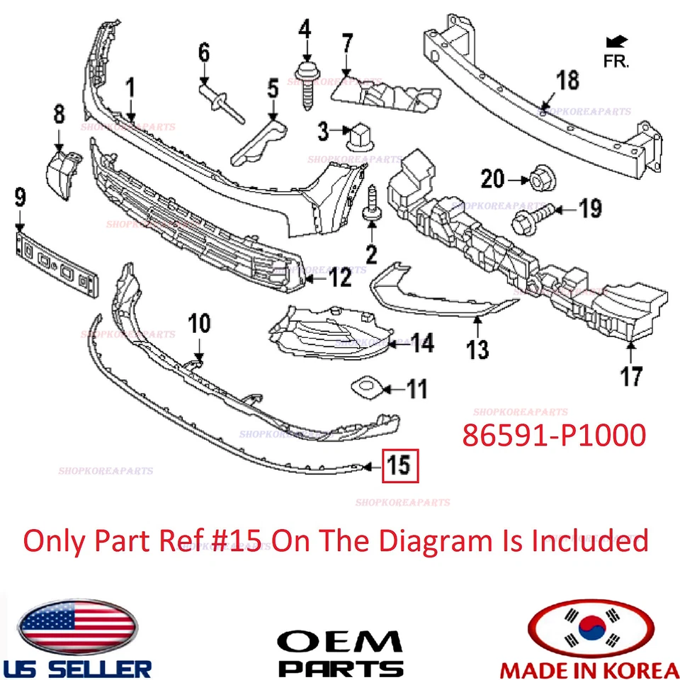 Genuine Front Bumper Lower Spoiler Chin Lip ⭐OEM⭐ Kia Sportage Hybrid 2023-2024 - Image 1 of 1