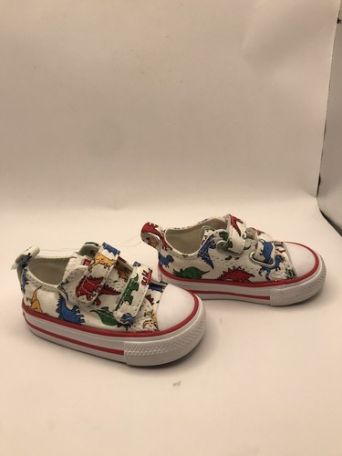 CONVERSE LOWTOP ALL STAR DINOSAURO BIANCO BAMBINO USATE BUONE CONDIZIONI