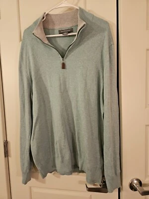 Sudadera pulóver Grayson & Dunn verde azulado 1/4 cremallera cuello falso para hombre XL Foto 1 de 4