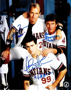 Charlie Sheen, Tom Berenger & Bernsen Autographed Major League 8x10 ASI Proof - Picture 1 of 2
