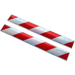 Tablero de advertencia rayas reflectante reflector pegatina 40 x 5 cm rojo / plata Holo - Imagen 1 de 1