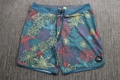 Bañador Quiksilver para hombre 4 vías elástico estampado floral talla 36 cordón Foto 1 de 4